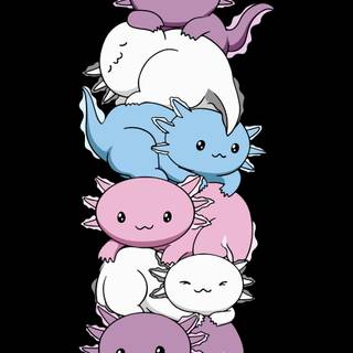 Pride axolotl wallpaper