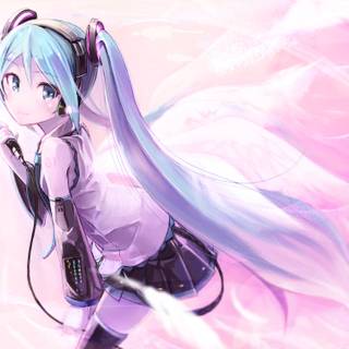 Hatsune Miku pink wallpaper