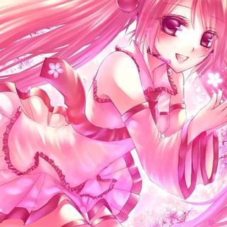 Hatsune Miku pink wallpaper