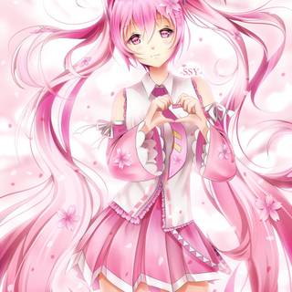 Hatsune Miku pink wallpaper
