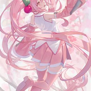 Hatsune Miku pink wallpaper