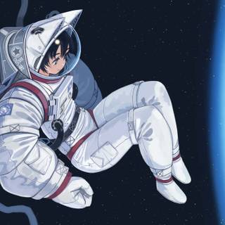Astronaut anime wallpaper