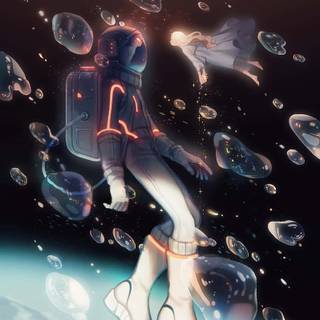 Astronaut anime wallpaper