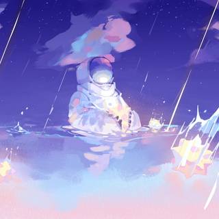 Astronaut anime wallpaper