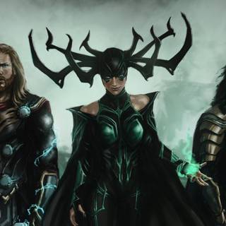 Scarlet Witch and Hela wallpaper