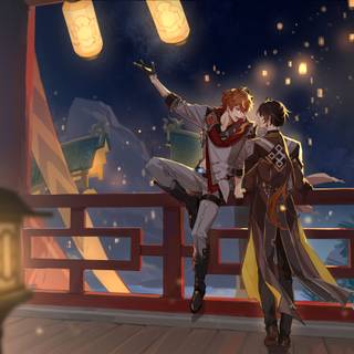 Zhongli x Childe wallpaper