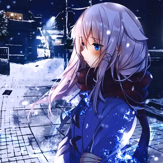 Anime girl snow wallpaper