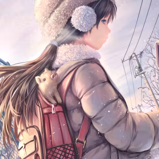 Anime girl snow wallpaper