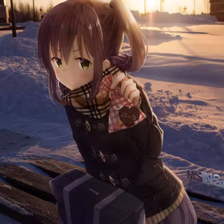 Anime girl snow wallpaper