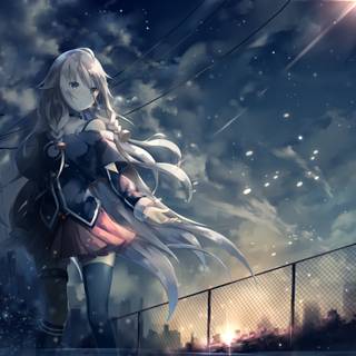 Anime girl snow wallpaper
