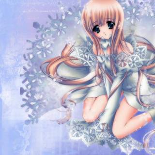 Anime girl snow wallpaper