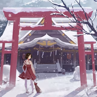 Anime girl snow wallpaper