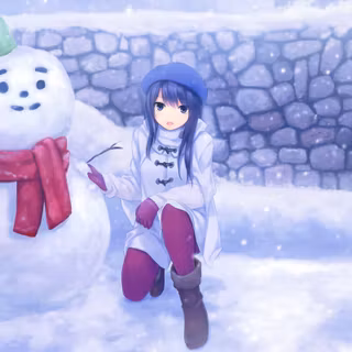 Anime girl snow wallpaper