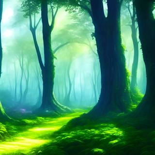 Art forest wallpaper