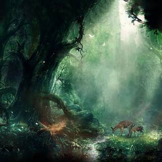 Art forest wallpaper