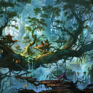 Art forest wallpaper