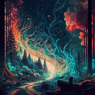 Art forest wallpaper