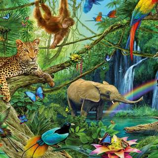 Jungle art wallpaper