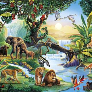 Jungle art wallpaper