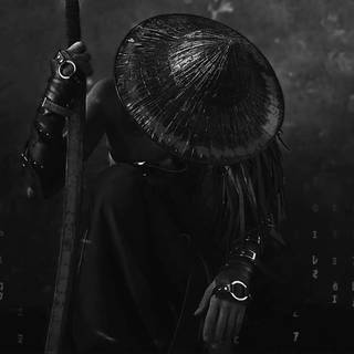 PC white and black samurai anime wallpaper