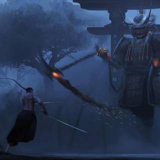 Dark samurai 4k wallpaper