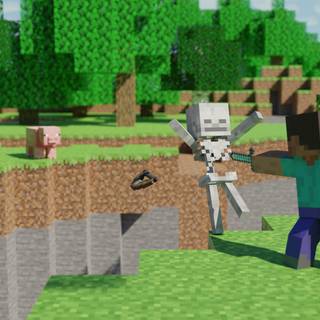 Minecraft 4k logo wallpaper