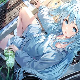 Anime keyboard wallpaper