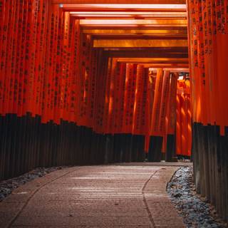 Torii on road desktop wallpaper