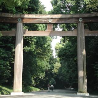 Torii on road desktop wallpaper