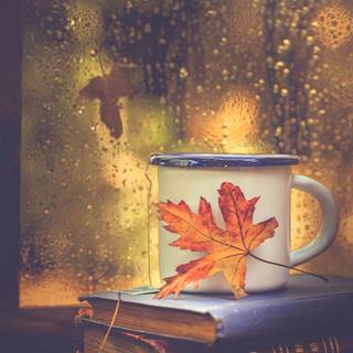 Tea books autumn wallpaper