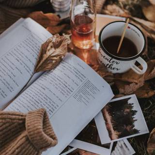 Tea books autumn wallpaper