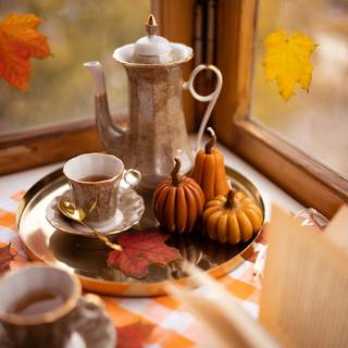 Tea books autumn wallpaper