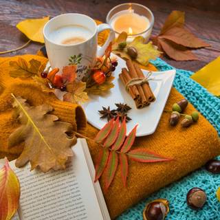 Tea books autumn wallpaper