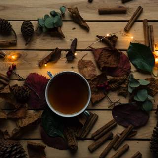 Tea books autumn wallpaper