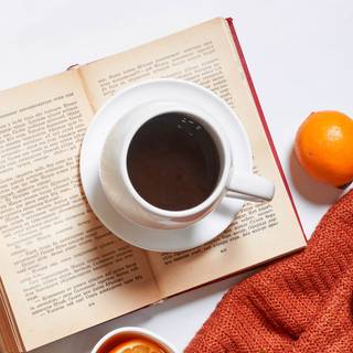 Tea books autumn wallpaper