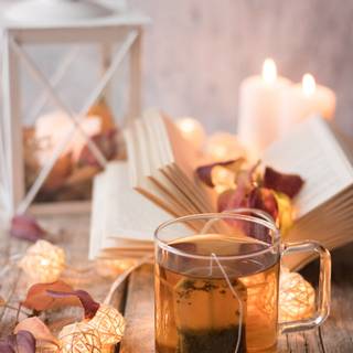 Tea books autumn wallpaper