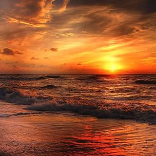 Ocean sunset 4k wallpaper