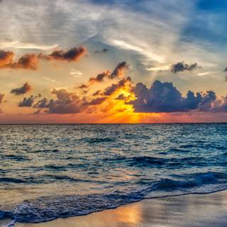 Ocean sunset 4k wallpaper