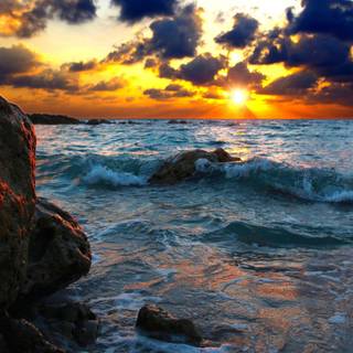 Ocean sunset 4k wallpaper