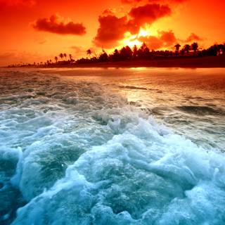 Ocean sunset 4k wallpaper