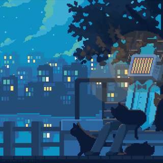 Pixel art animated wallpaper