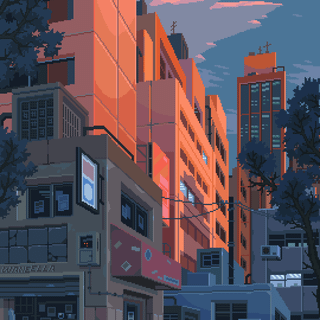 Pixel art animated wallpaper