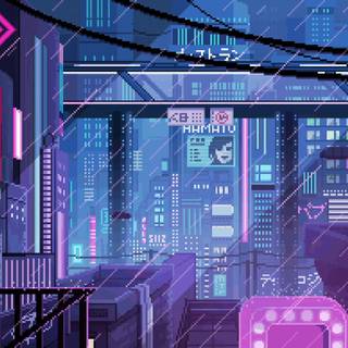 Pixel art animated wallpaper