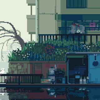 Pixel art animated wallpaper