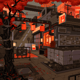 Pixel art animated wallpaper