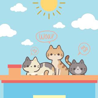 Kawaii cats autumn wallpaper