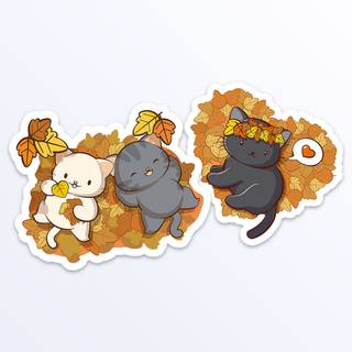 Kawaii cats autumn wallpaper