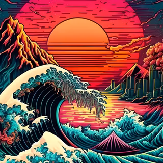 The Great Wave 4k wallpaper