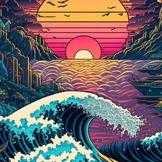 The Great Wave 4k wallpaper
