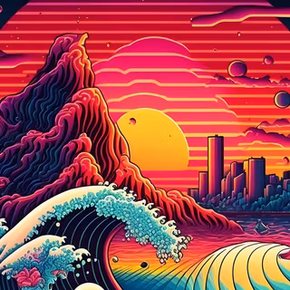 The Great Wave 4k wallpaper